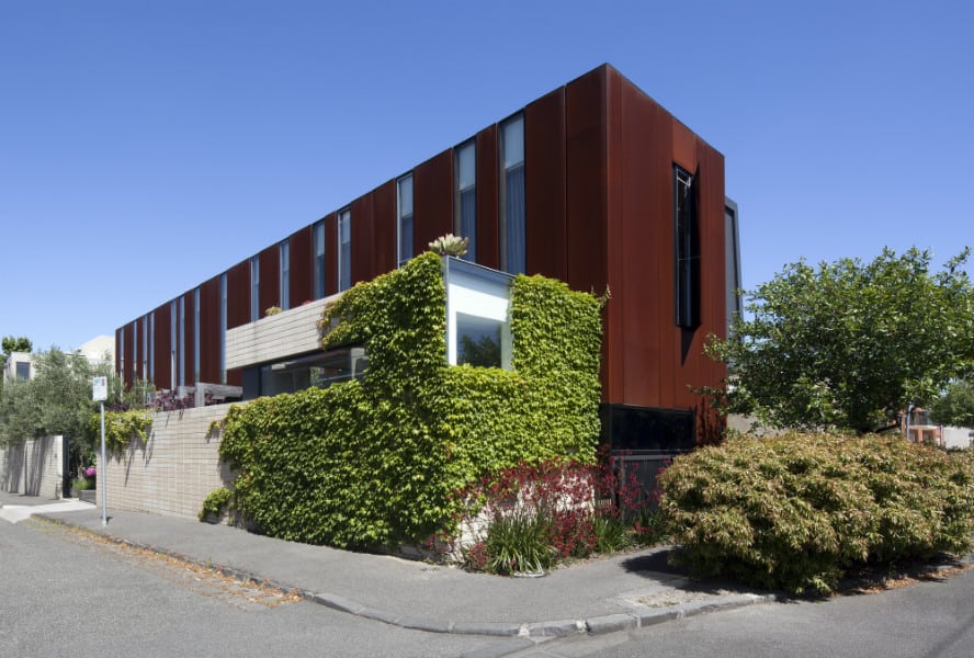 Corten architecture with colourful interiors in Melbourne