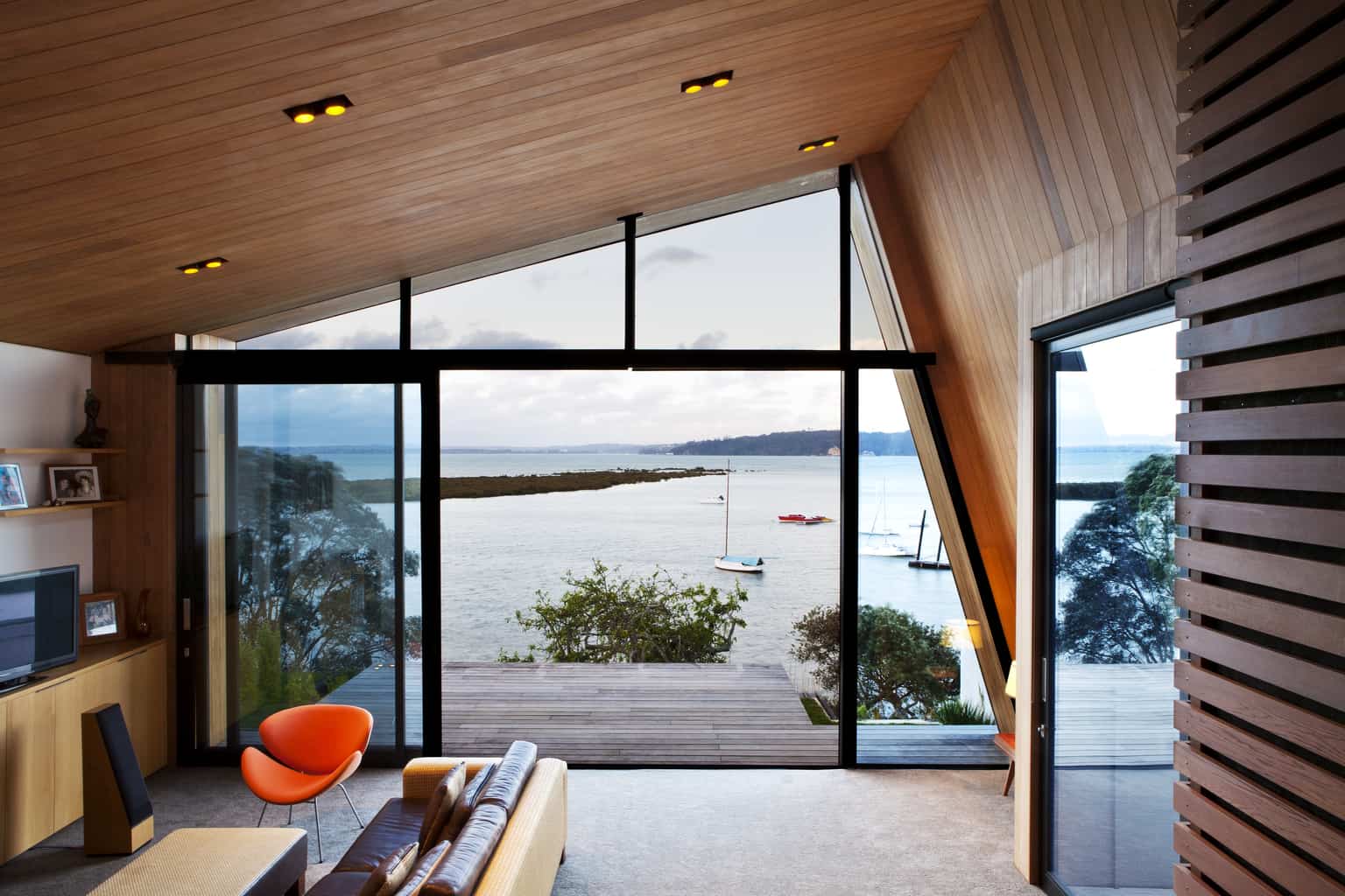 Zinc + cedar architecture with a view