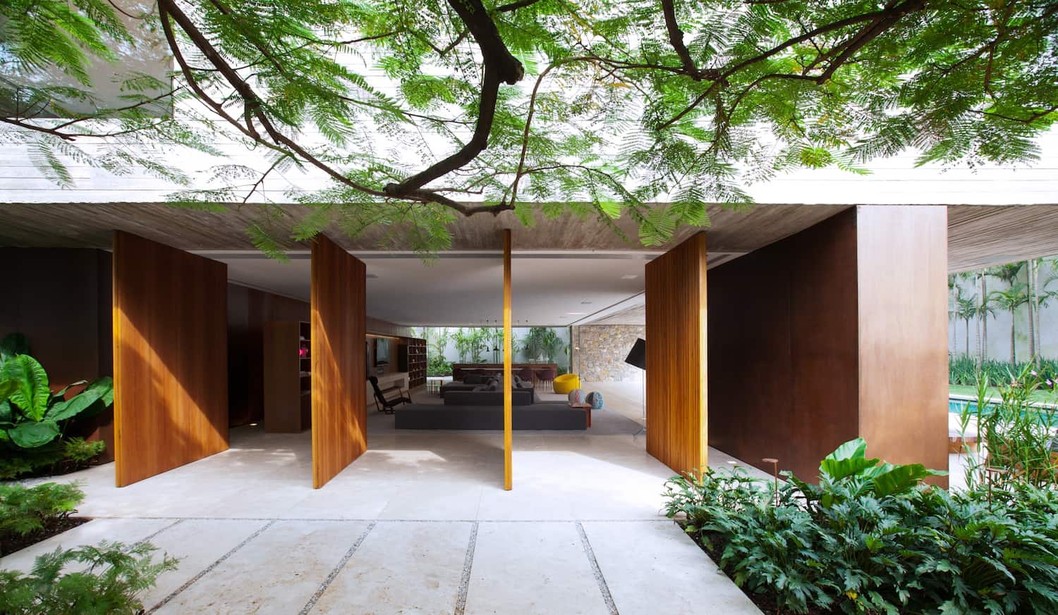 Contemporary concrete and glass home in Brazil